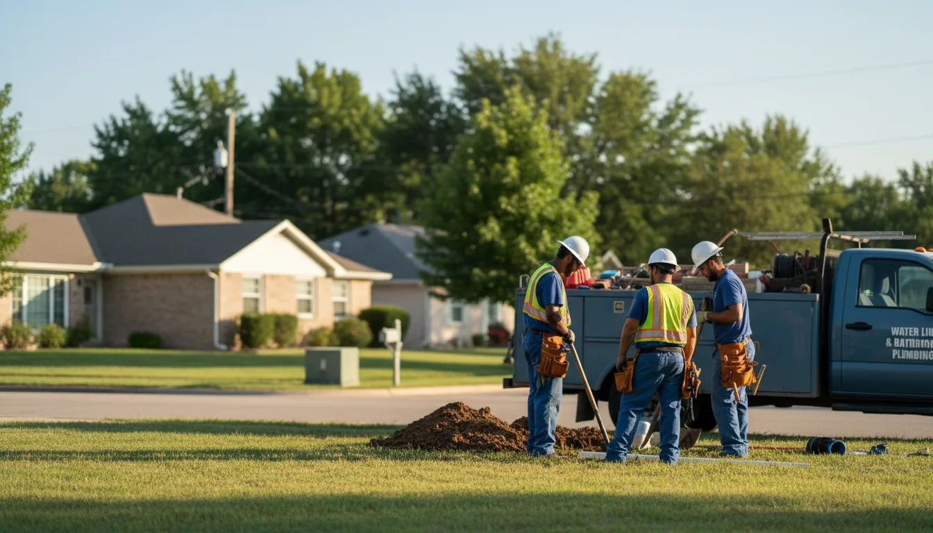 Residential water line and bathroom plumbing service in Whitewright, TX